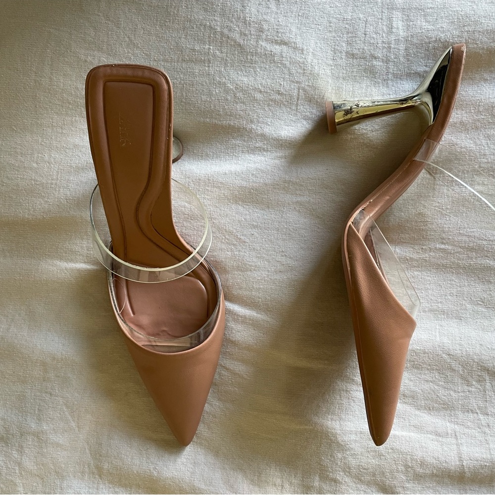 Zara Vinyl Heeled Mules